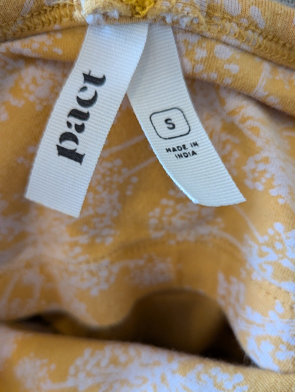 Pact Fit & Flare Midi Dress Floral Yellow White Organic Cotton Sleeveless Size S - Picture 13 of 14